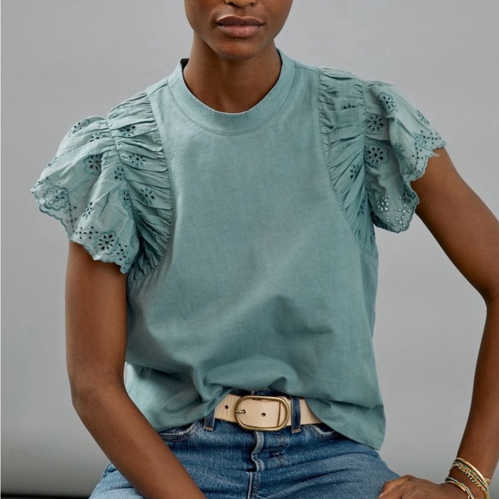 Anthropolgie Ruffle Sleeve Top